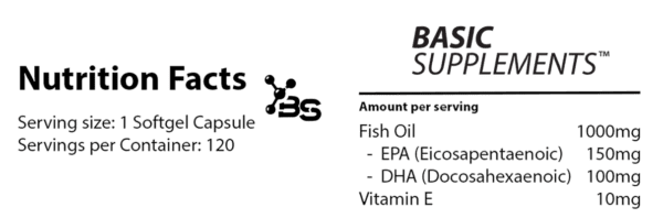 Basic Supplements Omega 3 Pro nutritivne vrednosti