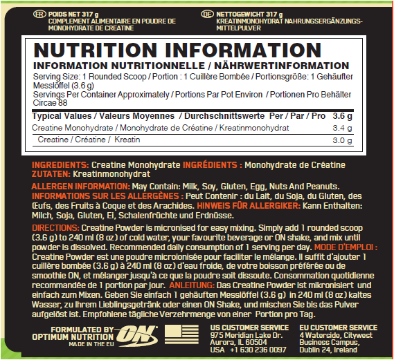 Optimum Nutrition Creatine Powder Micronized - Slika 3
